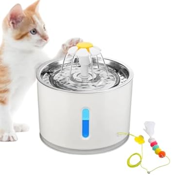 Bebedouro Para Gatos Fonte de Água Automática Pet Com Bomba Inteligente, Alerta de Falta d'Água Com Desligamento Automático + Brinquedo Interativo Para Gatos