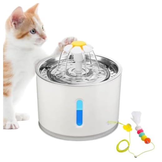 Bebedouro Para Gatos Fonte de Água Automática Pet Com Bomba Inteligente, Alerta de Falta d'Água Com Desligamento Automático + Brinquedo Interativo Para Gatos