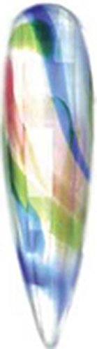 Stained Glass Supplies Clear Glass Pear Shaped Jewel - Rainbow on clear - approx 2