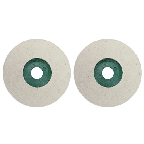 Respicefinem 2Pcs 5in Wool Felt Polishing Disc Round Grinding Buffing Wheel Pad Angle Grinder Accessories Made of Compressed Wool with Standard Sizes Uniform Thickness for