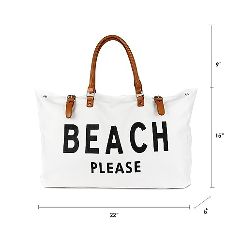 Lamyba Beach Bag with Vegan Leather Handle, Extra Large Beach Bag for Women Waterproof Sandproof by Lamyba - Image 5