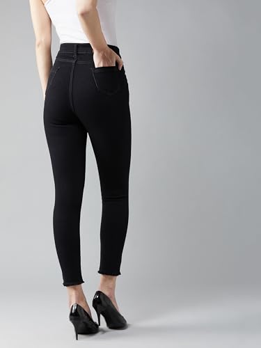 Image of Dolce Crudo Women's Skinny Fit High Rise Cropped Length Stretchable Denim Jeans