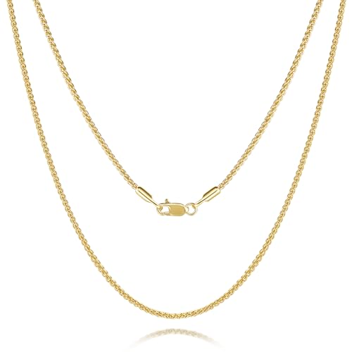 PESFIOLO 14K Gold Chains for Women 14K Gold Necklaces for Womens Mens Chain Necklaces for Women Trendy Classic Franco Chain Design Womens Necklace Golden Chain for Mens Necklace 16-30in 1.3/1.5mm (1.5mm, 18in) by PESFIOLO - Used condition - US$16.74