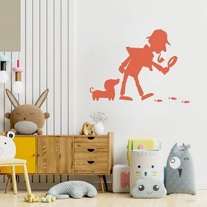 Vinilo Decorativo Infantíl Detective y Perro miniatura 3