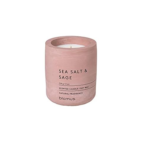 Blomus Fraga Scented Candle Withered Rose S, Soy Wax Candle in Concrete Look Cover