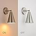 MWZ Brushed Nickel Wall Sconce Set of Two, Modern Sconces Wall Lighting Fixtures with Silver Metal Shade, Indoor Wall Mount Swing Arm Lamp for Bedroom,Bedside,Bar,Kitchen,Hallway