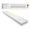 ASD LED Under Cabinet Lighting 18 Inch, Hardwired or Plug-in Installation, 2700K/3000K/4000K, Hi/Low Switch, Linkable Kitchen Under Counter Lighting, Dimmable, ETL & Energy Star, White Finish