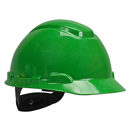 3M Hard Hat, Green, Lightweight, Adjustable 4-Point Ratchet, H-704R #TOP7