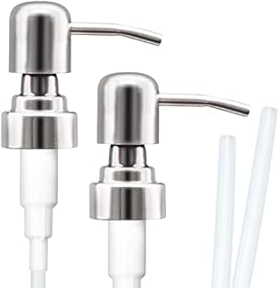 2 Pcs 304 Stainless Steel Soap Dispenser Pump Head, Double Pack Soap Pump Replacement Spare for Standard Neck Size (26 mm - 28mm), Upcycling for Used Bottles