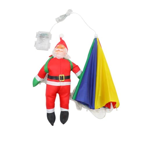 Luces de paracaídas de Papá Noel, 8 modos LED para colgar en interiores, árbol de Navidad, decoración al aire libre, fiesta, porche, Navidad con árbol de fiesta, luces de Navidad, navida solar