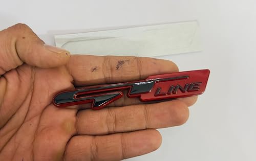 Image of Emblems for Car & Bike Metal Lo.go and Grill Me.tal Lo.go, Auto Accessories for Car Emblem 3D Badge Auto Racing Sport Sticker Grand Tourer Decal. (Black RED GT LINE Sticker)
