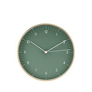 LUUK LIFESTYLE Pendule Murale à Quartz avec Mouvement Silencieux, sans tic-tac, Design Nordique et scandinave, décoration d’intérieur, Couleur Vert foncé