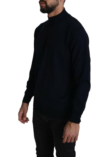 Elegant Dark Blue Pullover Men's Sweater2
