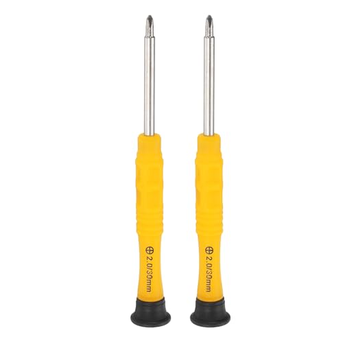 sourcing map 2pcs PH2.0 Mini Phillips Screwdriver 3mm Shank Cross Head 87mm Length for Small Appliances Repairs, Yellow