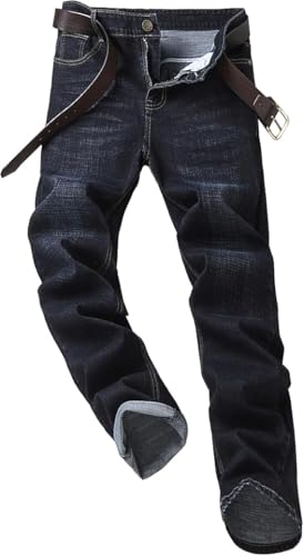 Maiyifu-GJ Men's Slim Fit Stretch Denim Pants Fashion Casual Straight Leg Jeans Elastic Waist Jeans Trousers with Pockets