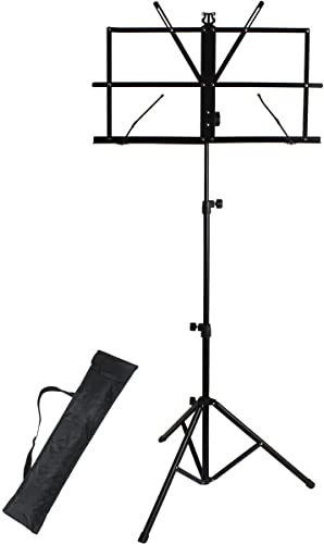 JM FOREST Atril Partituras Profesional Pupitre Plegable y Portatil con bolsa transporte, altura ajustable MS01F Ligero y Compacto para Desplazamientos Cover