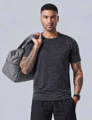 Image of 5 Pack Men's Active Quick Dry Crew Neck T Shirts | Athletic Running Gym Workout Short Sleeve Tee Tops Bulk