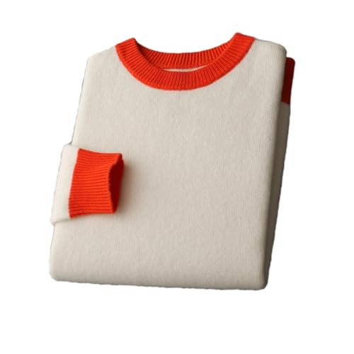 Men's Crew Neck Cardigan, Contrasting Knitted Sweater, Soft Long-Sleeved Base Sweater