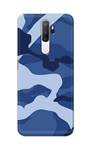 Image of Printed Hard Back Cover Case for Oppo A5 2020 | Oppo A9 2020 Back Cover (Army Blue Pattern) -702