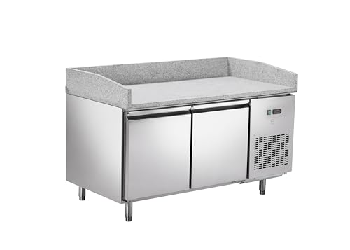 METRO Professional Table à pizza GPT2100, Acier inoxydable, 150 x 80 x 100 cm, 200 W, 241 L, 2...