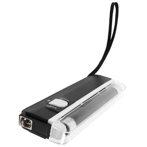 Operitacx Detector de Dinero Portátil Pequeño Luz LED y Luz UV para Billetes, Dispositivo Detector Uso Diario y Viajes, Material Pp Resistente, Compacto y Ligero