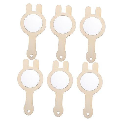 TOYANDONA Handmade Boys and Girls Mirrors 6pcs DIY Wooden Small Mirrors for Home Decor Boys and