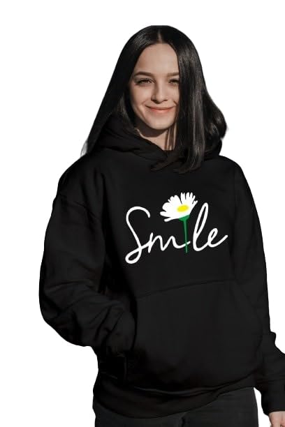 GenericLiula Corporation Smile Printed Flower Latest Printed Stylish Casual Trendy Best Winter Jacket Hoodies for Swetshirt Women and Girl