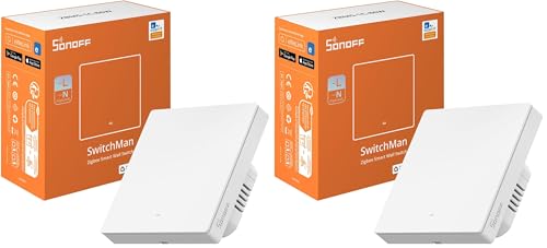 Image of SONOFF Zigbee Smart Light Switch, Requires SONOFF Zigbee Hub, Smart Switch, No Neutral or with Neutral, APP Remote Control, Zigbee Switch ZBM5 86-Type, 1 Gang (Pack of 2)