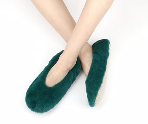 Image of Keyela Women's Ballerina Slippers,Non-Slip Bedroom Slippers Socks | Soft fuzzy slipper socks for ladies Indoor home slippers Cozy sock slippers Ballet Slippers