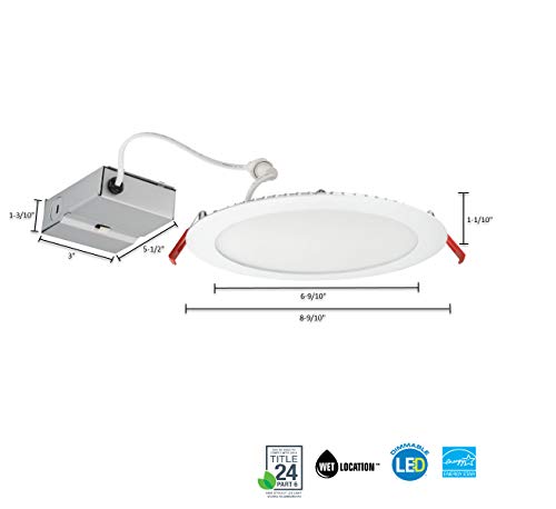 Lithonia Lighting Wf8 30K Mvolt 90Cri Mw M6 Led Multi-Volt Ultra Thin Recessed Downlight, 3000K, White #TOP6
