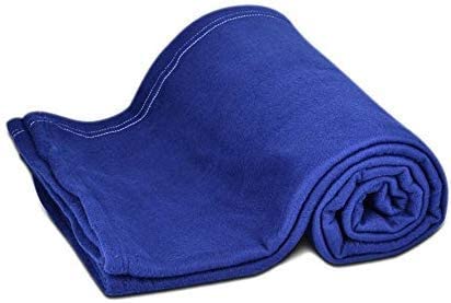 OMAJA HOMEPlain Fleece Double Bed Blanket (Blue, Red and Coffee, 90x90-inches) - Set of 5