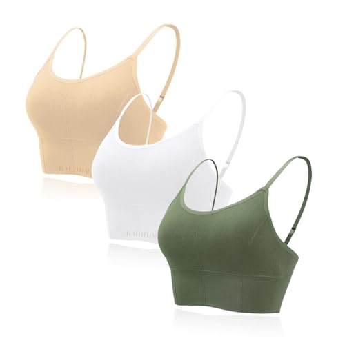 Image of Kaththai Women Cotton Padded Wire-Free Sports Bra with Adjustable Straps Soft Padded Push-Up Bra for Yoga, Fitness (Free Size Bra Fit Up to 28,30,32,34)