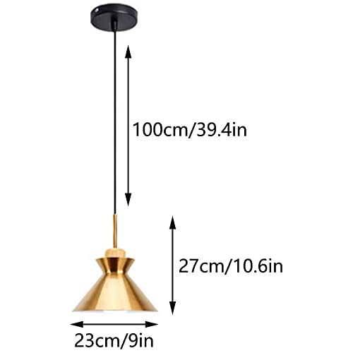 Suspension luminaire or à hauteur réglable avec design géométrique simple - 7