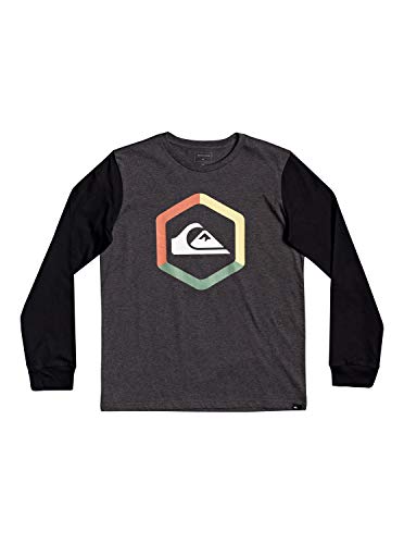 Quiksilver The Boldness - Camiseta De Manga Larga para Niños 8-16 Camiseta De Manga Larga, Niños, Charcoal Heather, M/12