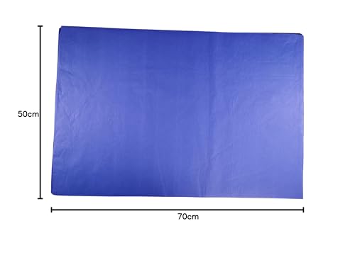 Blaues Seidenpapier, 25 große Blätter, säurefreies Kunstpapier, perfekt für Geschenkverpackungen, Aufbewahrung, Verpackung, Großpackung, Archivierung, Zerkleinerung, 70 x 50 cm Blattgröße