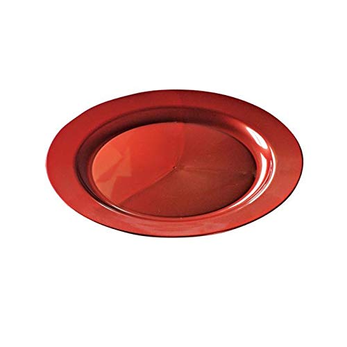 Adiserve - Juego de 12u00a0platos para boda desechables de plástico, 24 cm, color rojo carmín