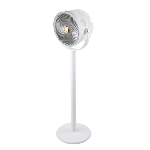 Ventilador de pie portátil, 5 velocidades ajustables, funcionamiento silencioso de 20 dB, altura ajustable de 28 cm a 86,5 cm, ajuste oscilante de 360° hacia arriba y hacia abajo, ventilador de