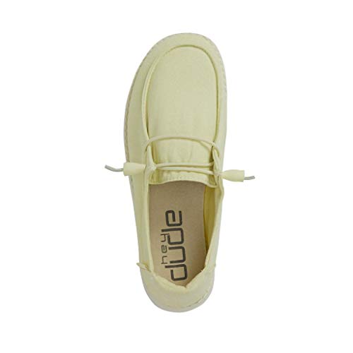 Image of HEYDUDE Women's Wendy Yellow Anise Size 9 | Women's Shoes | Women's Lace Up Loafers | Comfortable & Light-Weight