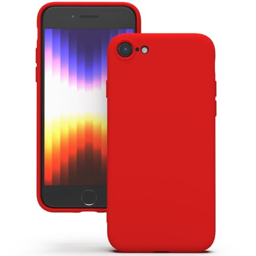 YATWIN Coque pour iPhone SE 2022/2020, iPhone 8/7, Coque TPU Aspect Silicone Liquide avec Doublure, Protection Caméra et Écran 1mm, Fine et Légère,...