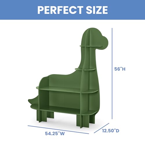 Delta Children Dinosaur Bookcase - Greenguard Gold Certified, Fern Green - image 3