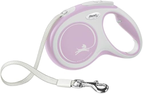 FLEXI-New-Comfort-Retractable-Dog-Leash-Tape-Ergonomic-Durable-and-Tangle-Free-Pet-Walking-Leash-for-Dogs-Up-to-33-lbs-16-ft-Small-PinkRose FLEXI New Comfort Retractable Dog Leash (Tape), Ergonomic, Durable and Tangle Free Pet Walking Leash for Dogs Up to 33 lbs, 16 ft, Small, Pink/Rose - Image 1