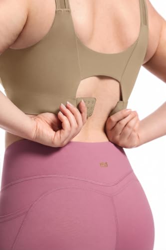 Image of Women's Sports Bra Wirefree Adjustable Medium-High Support Everyday Wear for Large Bust Plus Size with Removable Pads