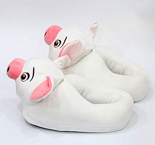 SKLHSIL Winter Pluche Slippers,Wit Varken Vorm Herfst Binnenhuis Memory Foam Zacht Dikker Warme Pluche Schoenen Vrouw Slippers, Geschikt voor Mannen Vrouw Koppels Schoenen Antislip Vloer Schoeisel, 42,43 - Image 4