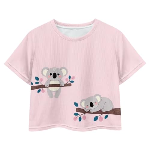 Image of Girls Fashion Crewneck Tee Shirts Casual Short Sleeve Crop Top Summer Outfits 5-14 Year