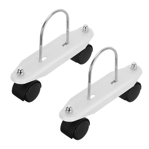 EXAOMBLE Soporte de Ruedas Giratorias para Calentador de Gas de Patio, Par de Ruedas con Frenos, Estructura en Forma, Material de Acero y Abs para Movilidad Fácil y Antideslizante