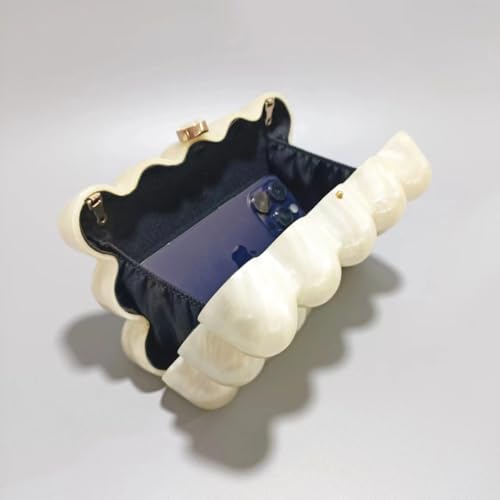 Image of Acrylic Bubble Bag Luxury Marble Clutch Evening Purses for Women Glitter Handbag for Wedding Party Prom