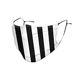 BROLEO Adult Masks Reusable 1 Soft Breathable Suitable For Camping, Running, Traveling Daily Use Black & White Stripe Pattern