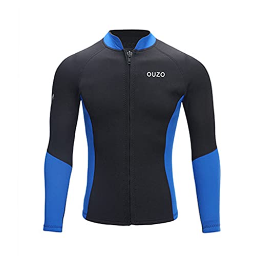 Camiseta de neopreno para hombre 1.5MM con cierre frontal y mangas largas para buceo, surf, natación y snorkel miniatura 5