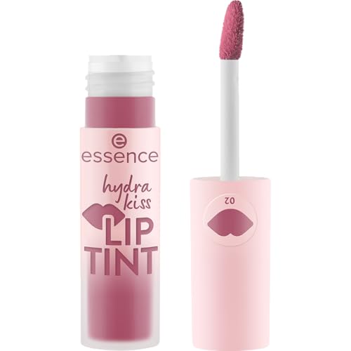 essence hydra kiss lip ink lipstick no. 02 red long-lasting colouring effect natural shiny vegan no parabens no microplastic particles nanoparticles free pack of 1 (4 ml)