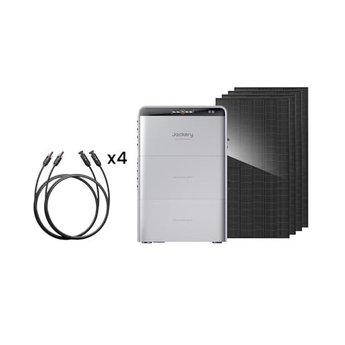 Jackery SolarVault 3 Pro Max Système solaire domestique avec panneaux solaires bifaciaux 2000 W, 2× batteries d’extension BP2500 et 8 câbles d’extension...